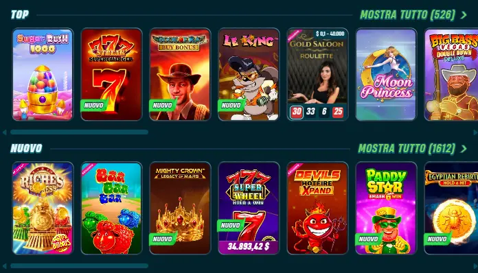 Caspero Casino giochi